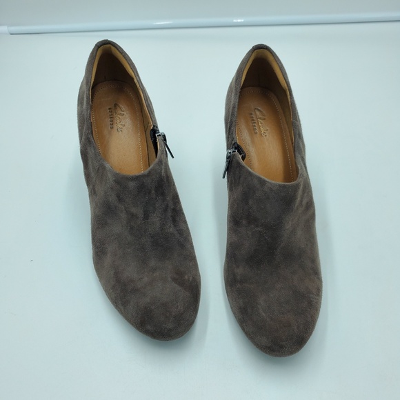 Clarks Collection Zip Up Ankle Wedges Booties 11M - Picture 3 of 7